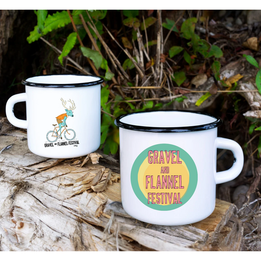 2025 Gravel and Flannel Enamel Mug