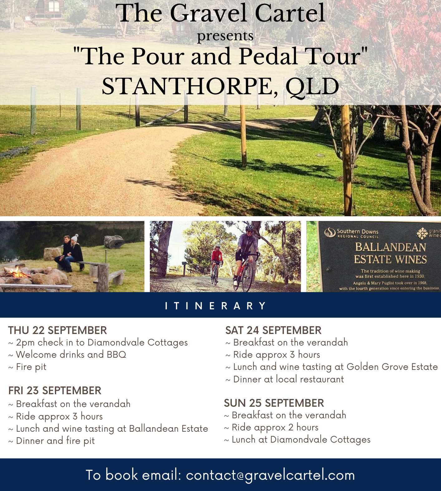 The Pour and Pedal Tour - Stanthorpe - September 2022