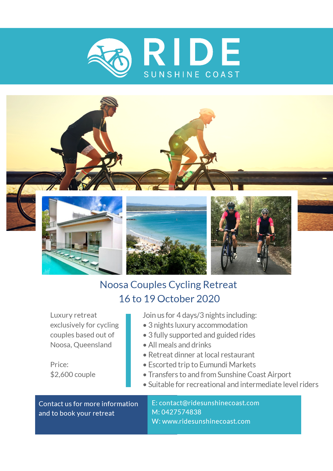 Couples Cycling Retreat - Noosa - October 2020