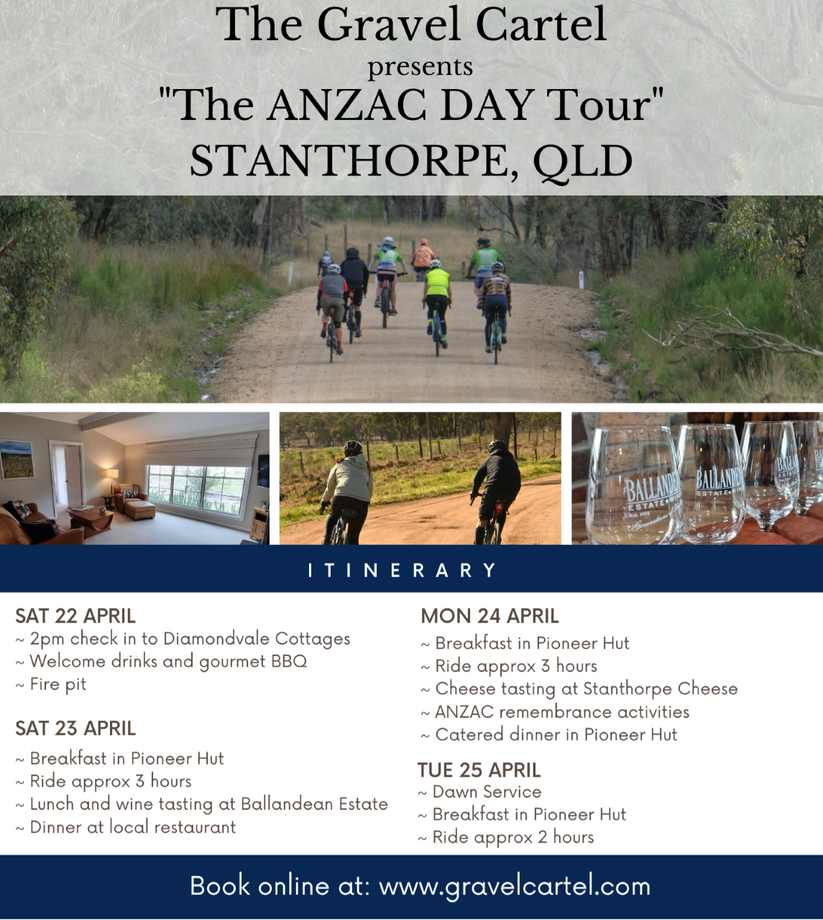 ANZAC Day Tour 2023 Stanthorpe Ride Sunshine Coast & The Gravel Cartel